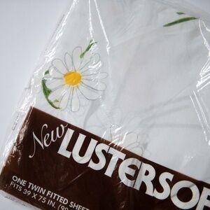 Twin Fitted Sheet | Vintage Burlington Lustersoft Daisy Spray *PLZ READ*